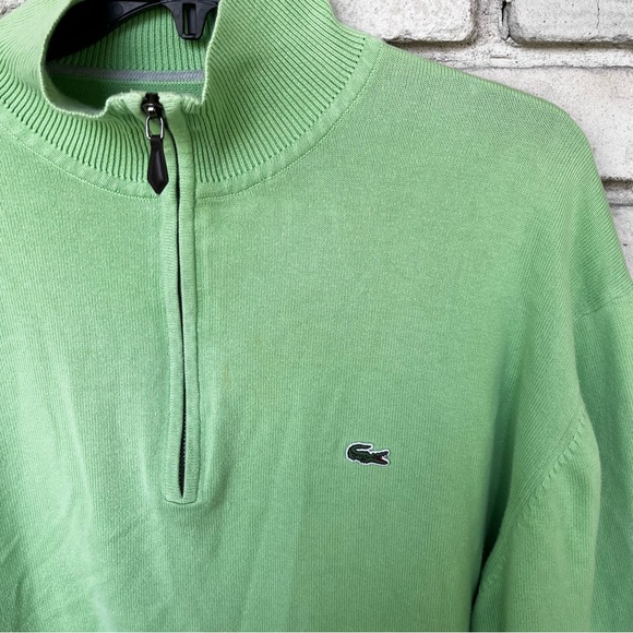 Lacoste green 1/4 zip sweater - Picture 2 of 6